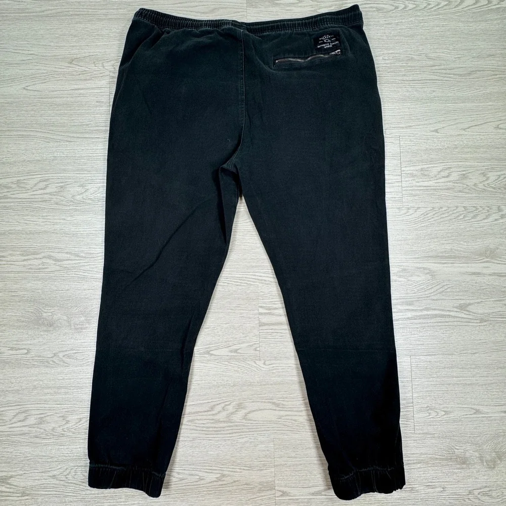 Tony Hawk Mens Jogger Pants Black Large Elastic Drawstring Waist Zipper Pockets‎